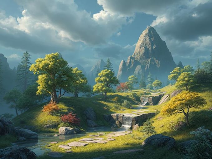 Paint landscape illustration, background and concept art by Breecheloe ...