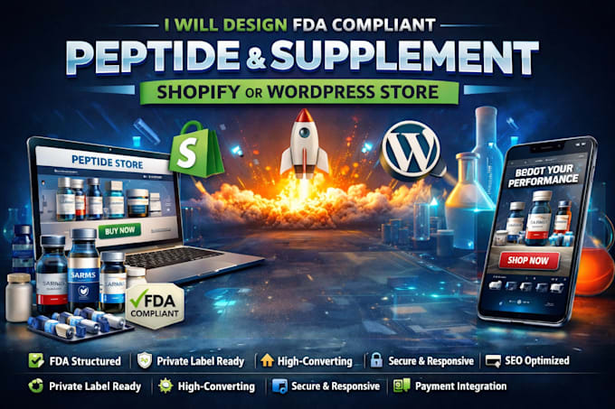 design peptide nutraceutical supplement shopify woocommerce