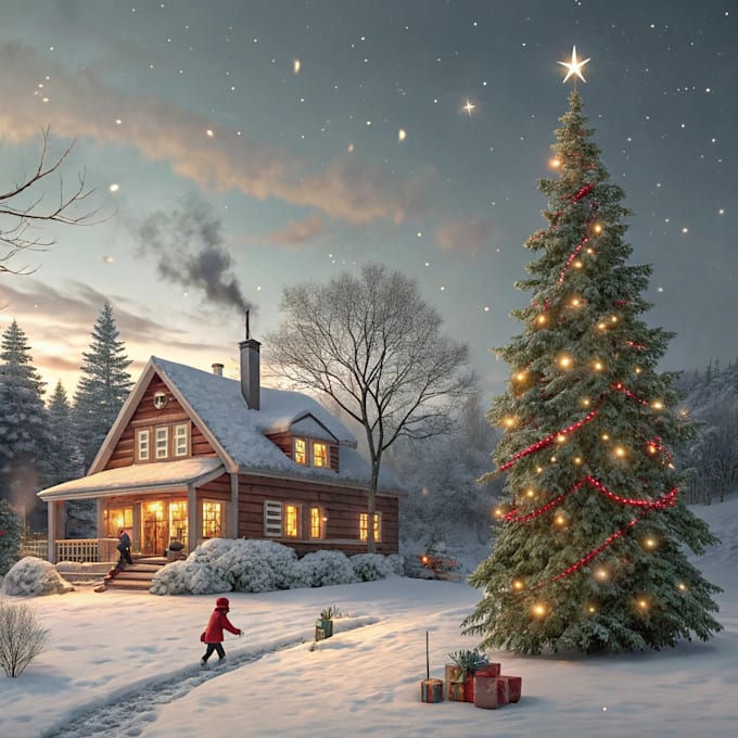 do christmas theme watercolor illustration
