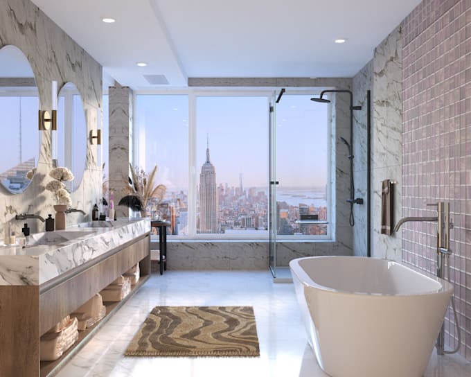 3d interior visualization, 3d rendering
