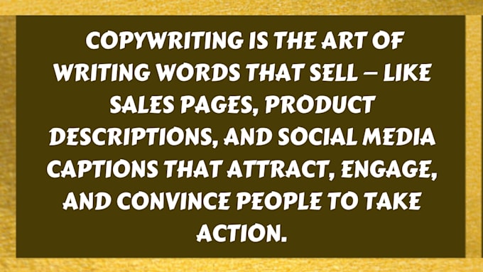 write high converting sales pages, product descriptions and captions