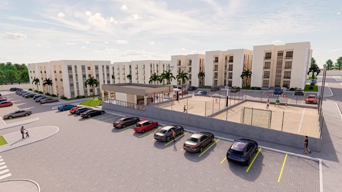 render3d urban housing,real estate development, gated community design,site plan