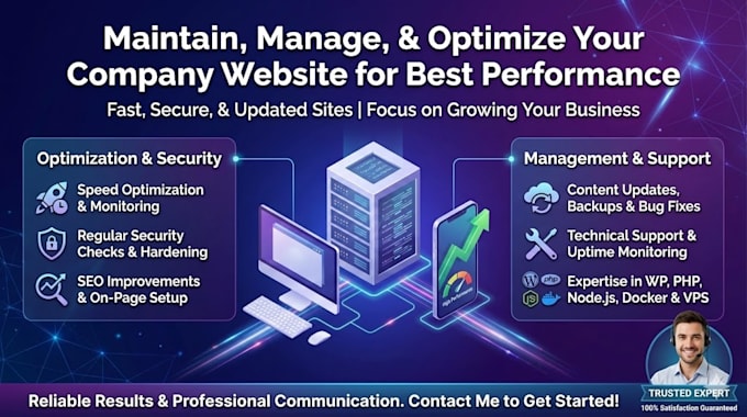 maintain and manage and also optimize your company website for best performance