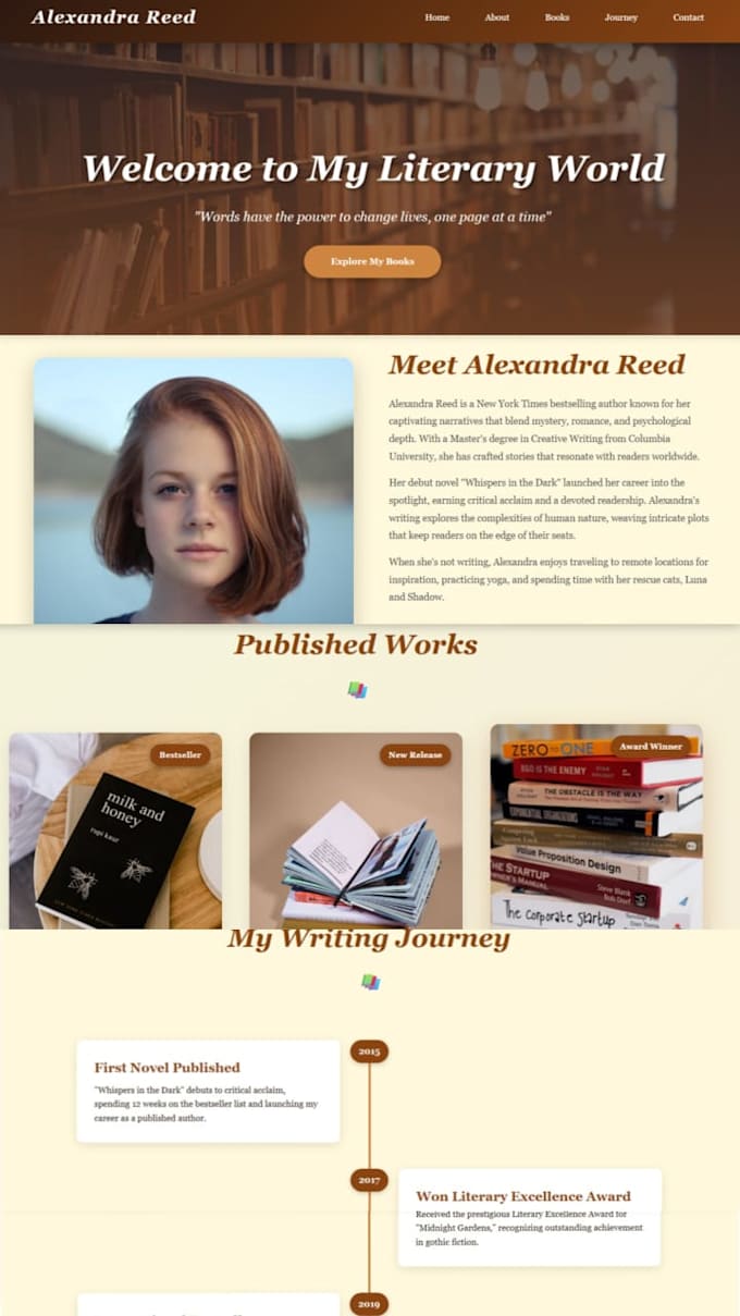 develop book author website or  blog website