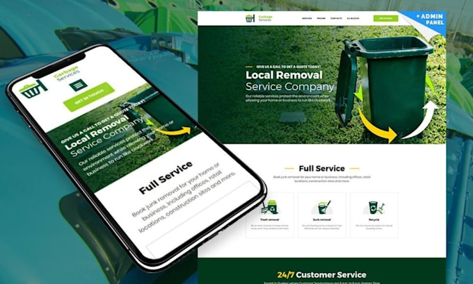 build website for junk removal hauling and junk removal leads with ads