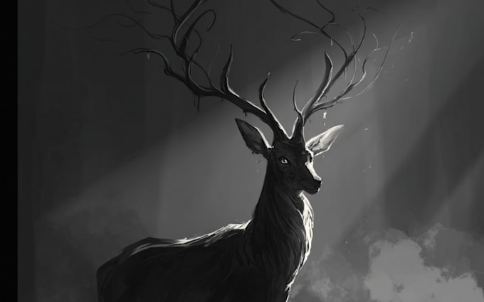 draw dark art animal illustration
