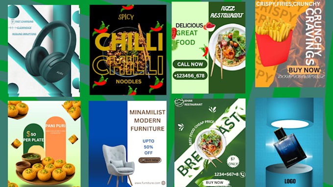 create custom small business brand templates pack for social media
