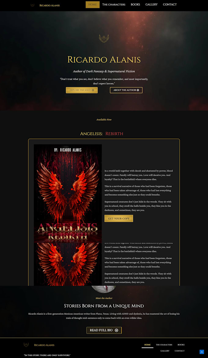 build a best selling author website, ebook website, bookstore and poet website