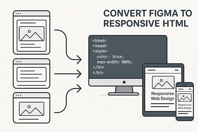 convert figma to html, psd to html, css responsive