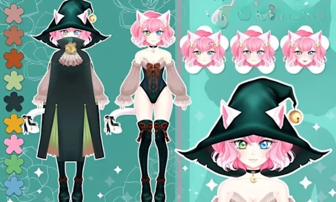 design, rigging anime style vtuber in live2d vtuber model for streaming, gaming