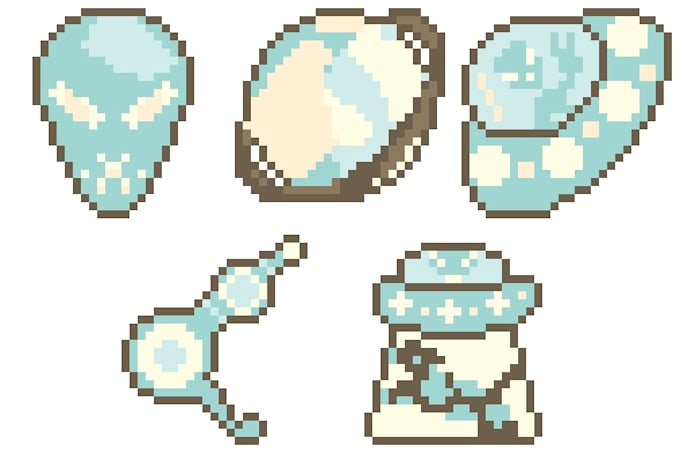 make 5 pixel art emotes or badges for twitch