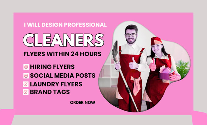 design professional cleaning flyer, laundry flyer for business