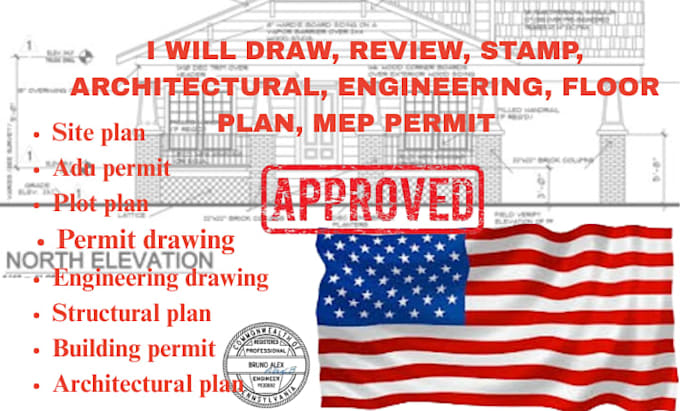 draw, stamp architectural engineering drawing letter construction permit mep