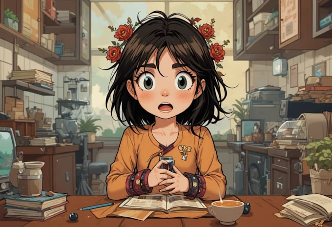 create a children book illustration for comic and fairytale