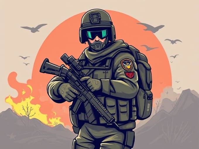 create military themed illustration for you