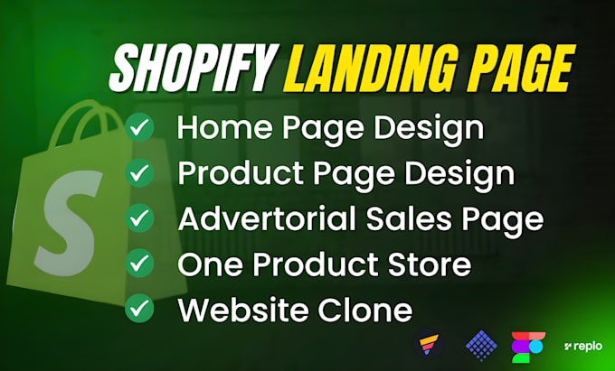 design shopify landing page using pagefly,  gempages, shogun, replo