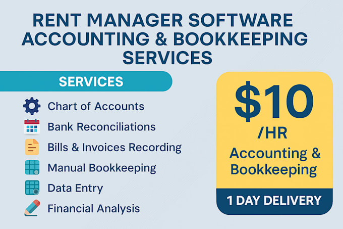 provide accounting and bookkeeping services on rent manager