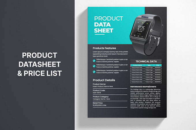 do technical datasheet product documentation catalog design