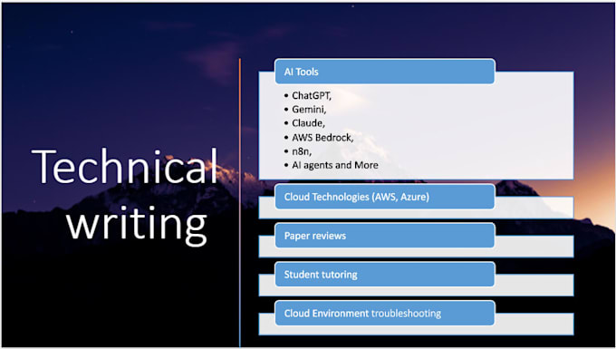 write expert technical content on ai tools, azure, AWS and cloud technologies