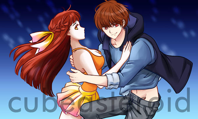 create japanese anime style illustration characters