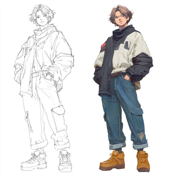Make a character design and concept art in anime style by Gaburet | Fiverr