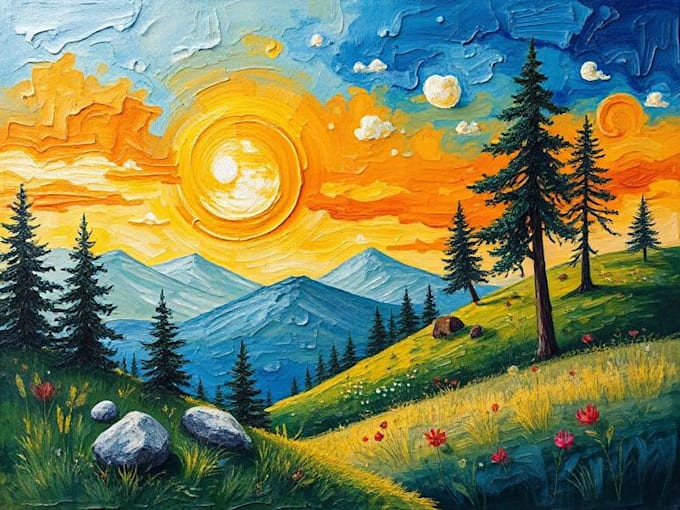 recreate any painting with acrylic art