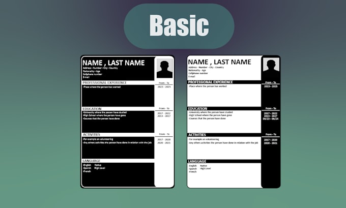 design your professional CV resume or redesign an actual one