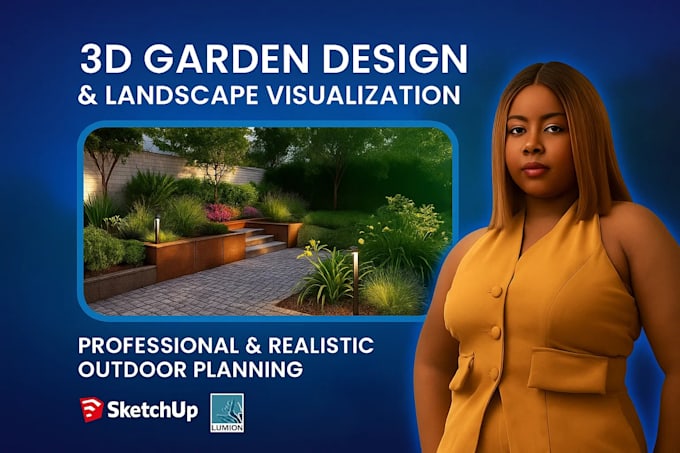 Design a stunning 3d garden and realistic landscape visualization using ...