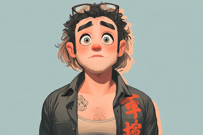 do a digital cartoon illustration