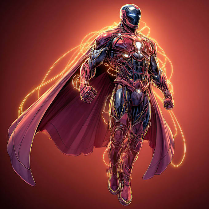 marvel or dc comic style custom illustration