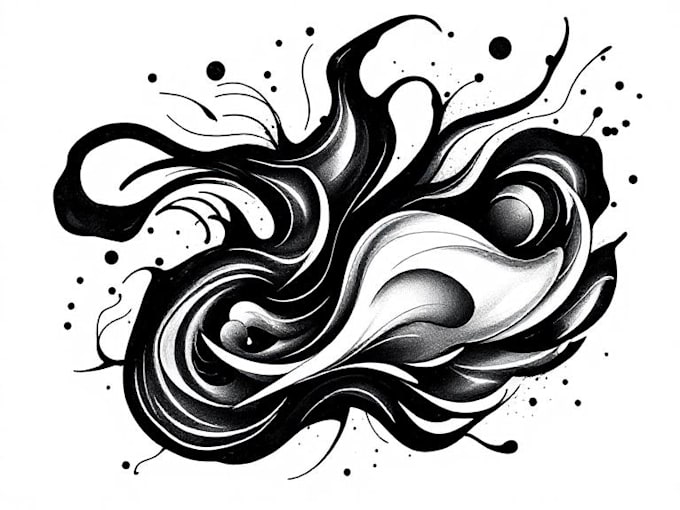 custom an abstract black tattoo design