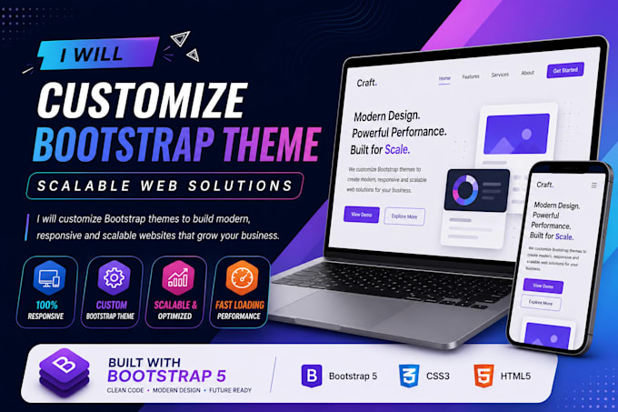 customize bootstrap theme, scalable web