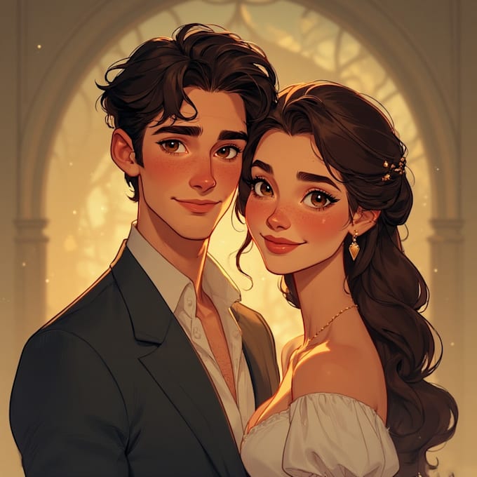 draw couple portrait illustration