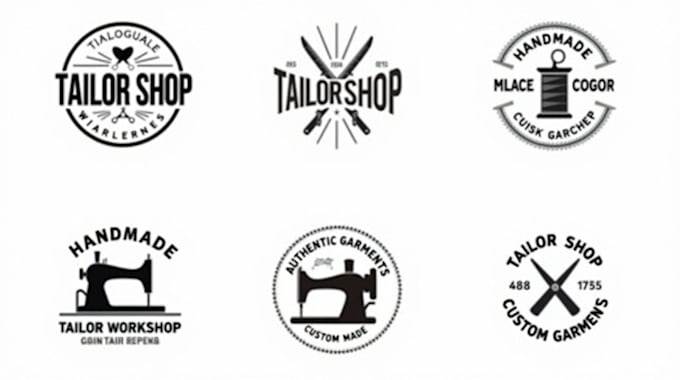 design awesome tailor shop logo set
