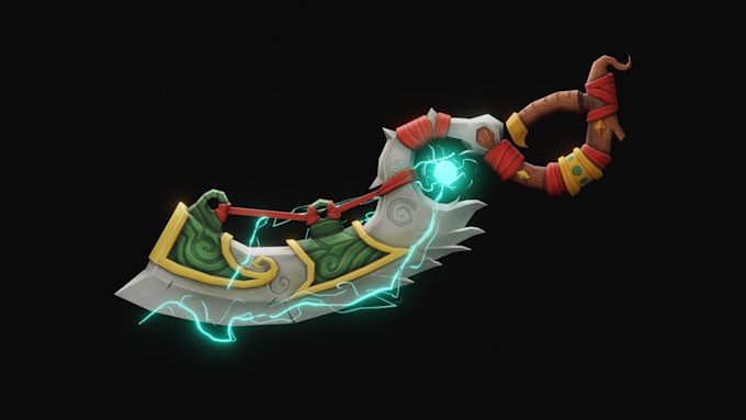 create 3d stylized and handpainted weapon for game
