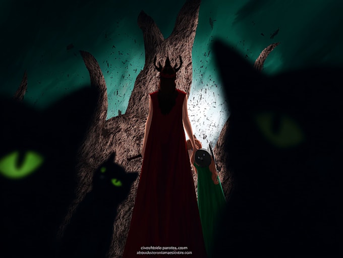 create a fantasy dark sorcerer portrait with arcane power