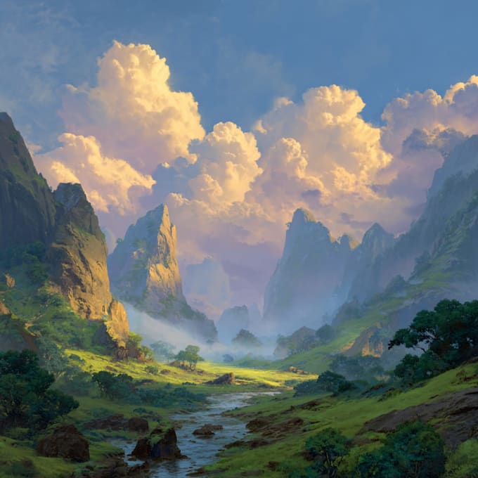 digitally paint fantasy landscape