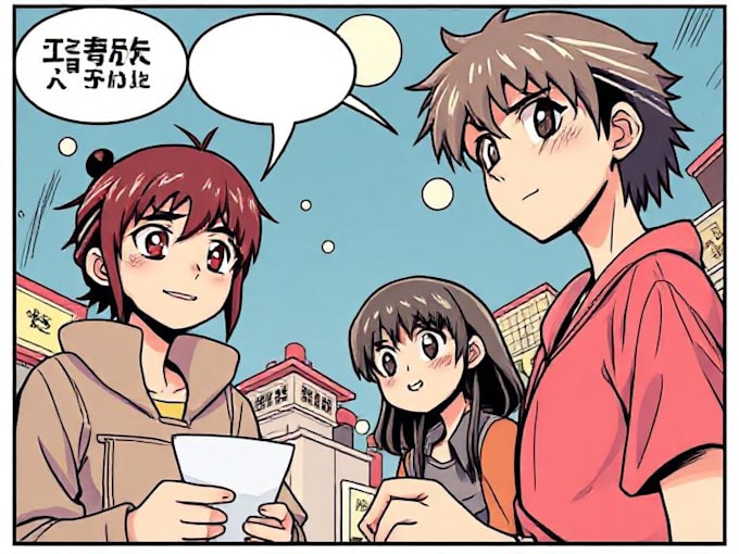 drawing comic with manga style