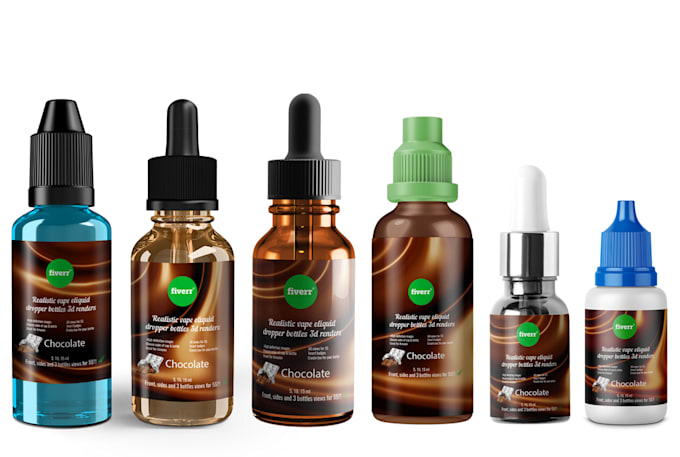 put your label on 3d dropper bottle