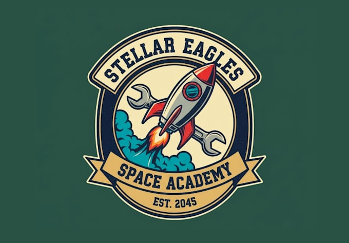 make high quality vintage rocket logo with t shirt design