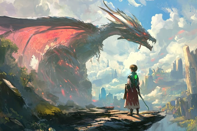 make a  illustrate fantasy and concept art