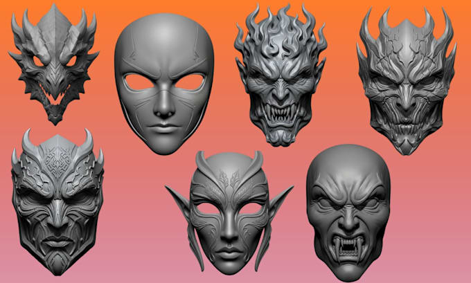 sculpt 3d mask 3d helmet cosplay mask and armor 3d custom mask for printing