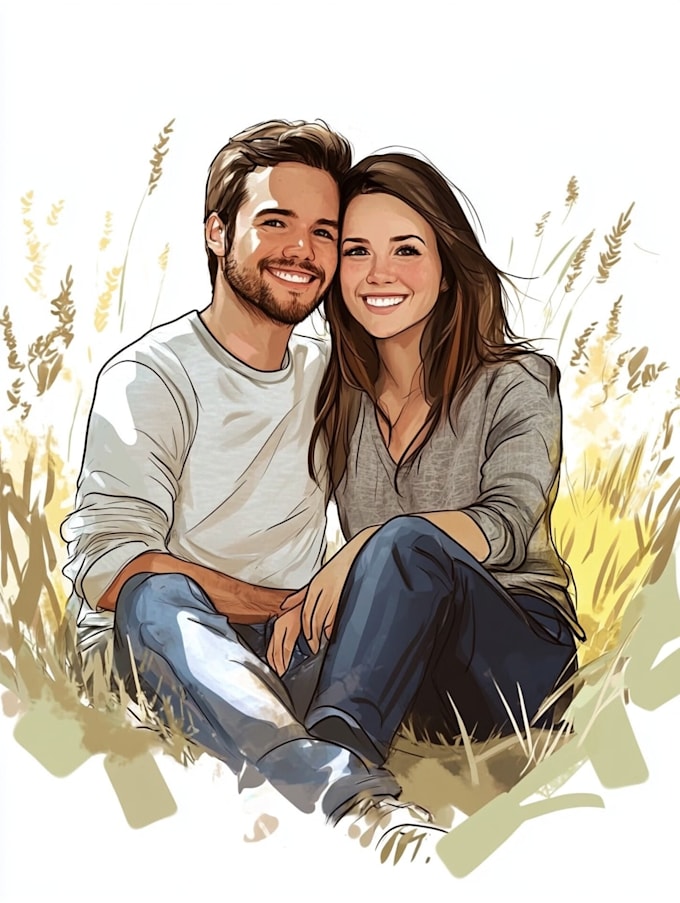 draw faceless couple illustration couples portrait