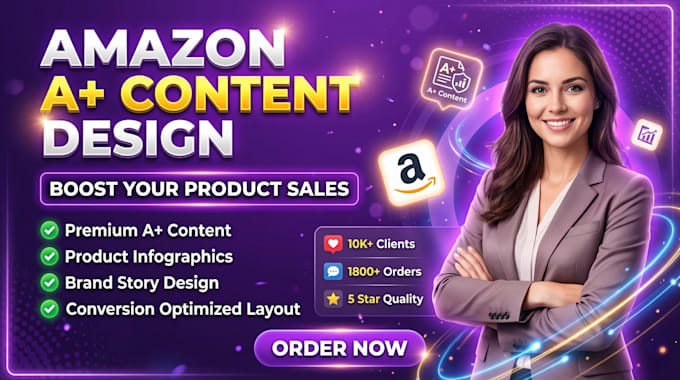 design amazon  storefront, a plus content and product listing images