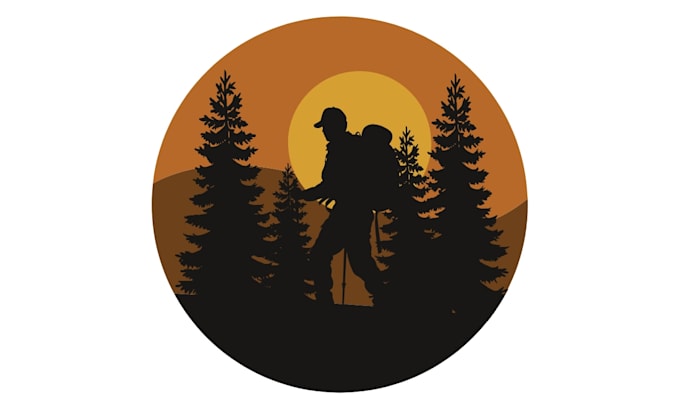 do modern hiking t shirt design