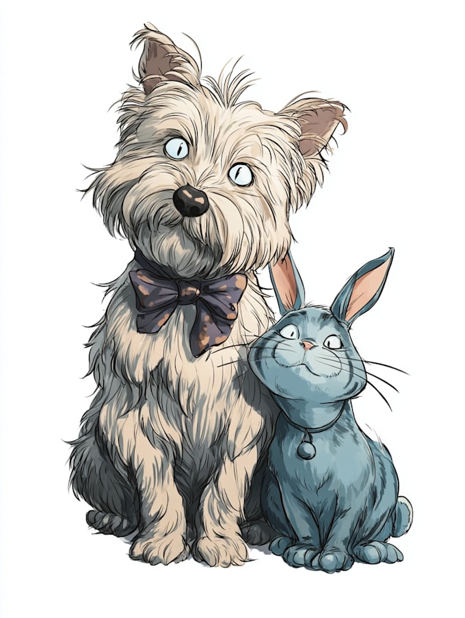 draw a disney pet portrait illustration