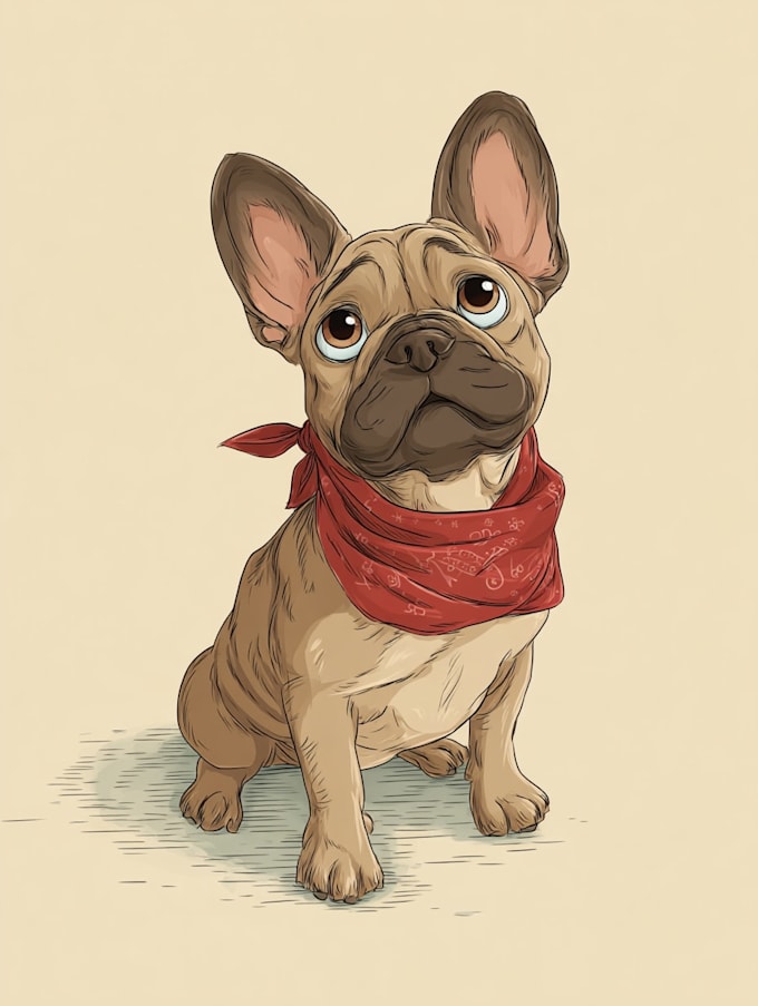 draw disney pets portrait illustration in disney