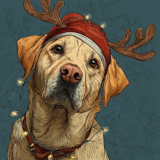 draw your christmas pet portrait