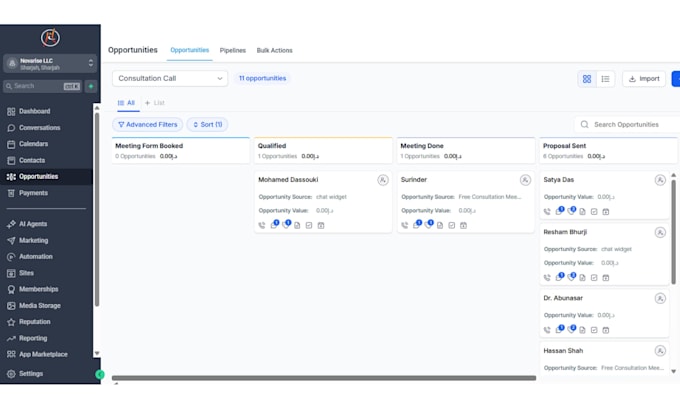 build gohighlevel setup with ghl automation, sales funnel, chat, forms, calendar