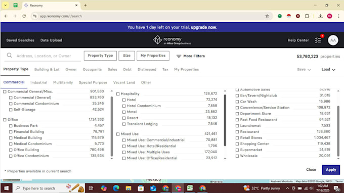 provide reonomy data for commercial real estate research